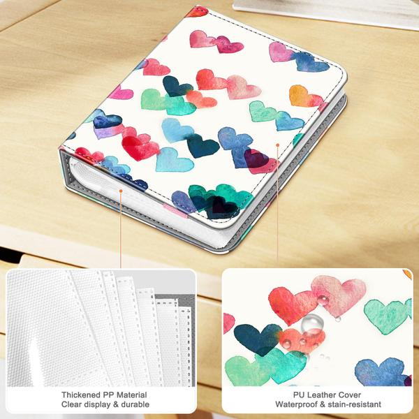 Imagem de Fintie Mini Photo Album for 3-Inch Film - 104 Pockets Album for Fujifilm Instax Mini 11/Mini 9/Mini Link Printer/Mini LiPlay, Canon Ivy CLIQ, Polaroid, Kodak Instant Print Camera,Raining Hearts