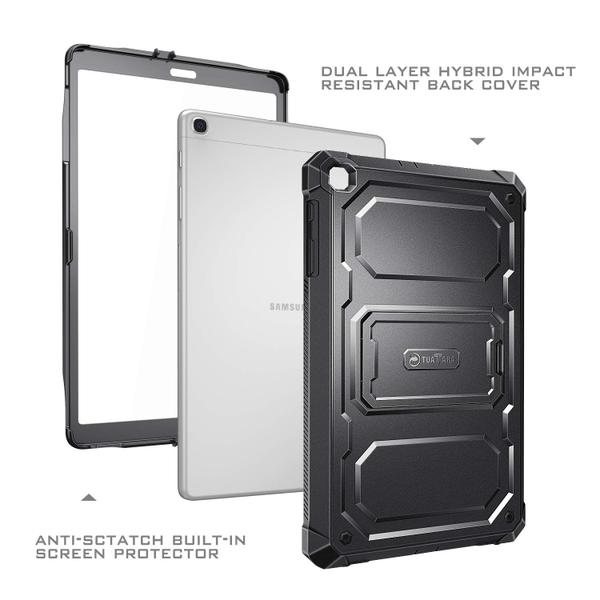 Imagem de Fintie Shockproof Case para Samsung Galaxy Tab A 10.1 2019 Modelo SM-T510 / T515 / T517, Tuatara Rugged Unibody Hybrid Full Protective Bumper Kickstand Cover com Protetor de Tela Embutido, Preto