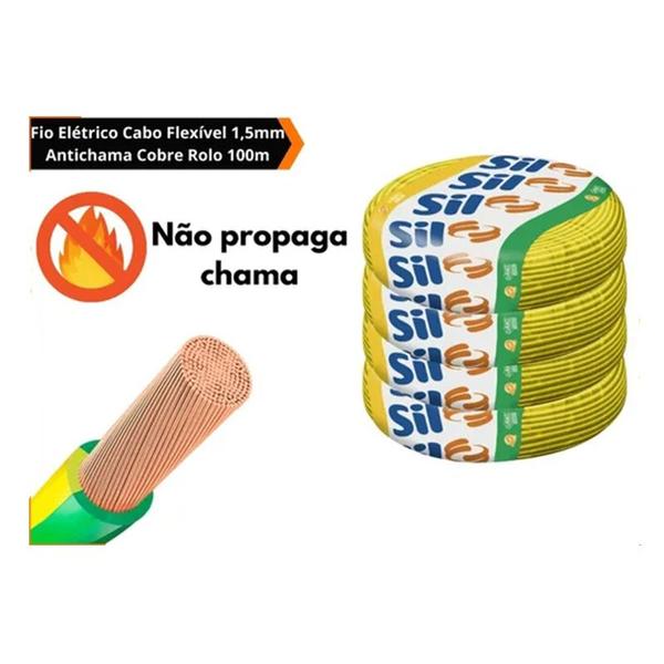 Fio Cabo Flexível Elétrico 1mm Rolo 100 Metros Branco Sil Imagem de Fio Cabo Flexível Elétrico 1mm Rolo 100 Metros Branco Sil