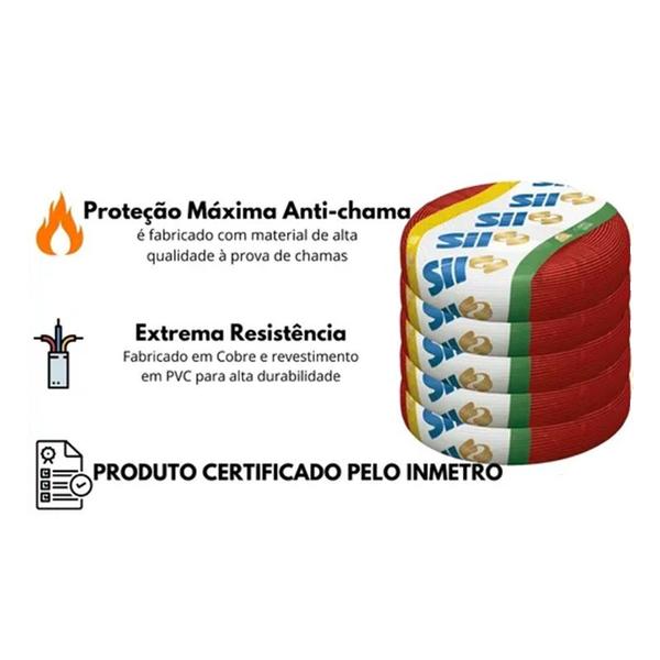 Fio Cabo Flexível Elétrico 1mm Rolo 100 Metros Branco Sil Imagem de Fio Cabo Flexível Elétrico 1mm Rolo 100 Metros Branco Sil