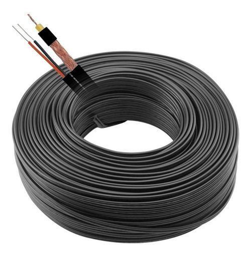 Imagem de Fio Coaxial Preto Cftv 100 Metros 90% Malha