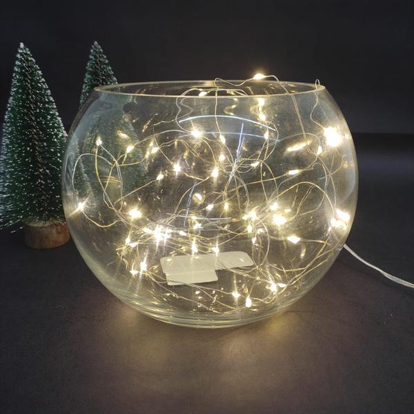 Fio de Fada 100Leds Bivolt Pisca Luz Branco Quente Natal 10m - Multiart Christmas Imagem de Fio de Fada 100Leds Bivolt Pisca Luz Branco Quente Natal 10m