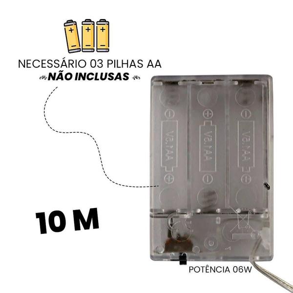 Fio De Fada Led Decoração Cordão De Luz 10Cmts Branco Quente - Wincy Natal Imagem de Fio De Fada Led Decoração Cordão De Luz 10Cmts Branco Quente