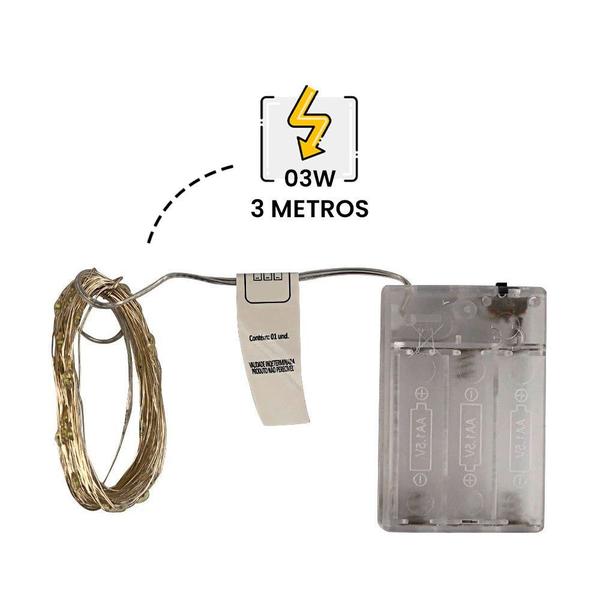 Imagem de Fio De Fada Led  para Decoração Cordão De Luz 5 Metros - Branco