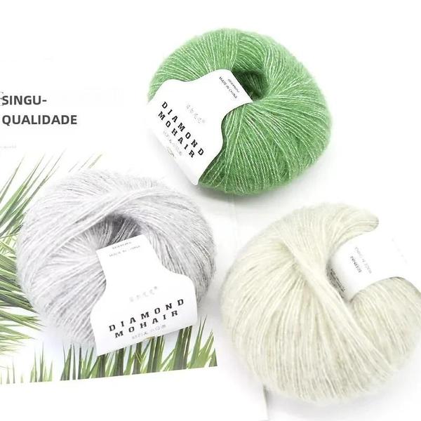 Imagem de Fio de Lã para Bebê - 4 Peças de 25g (Mohair) - 166m - Ideal para Tricô e Crochê