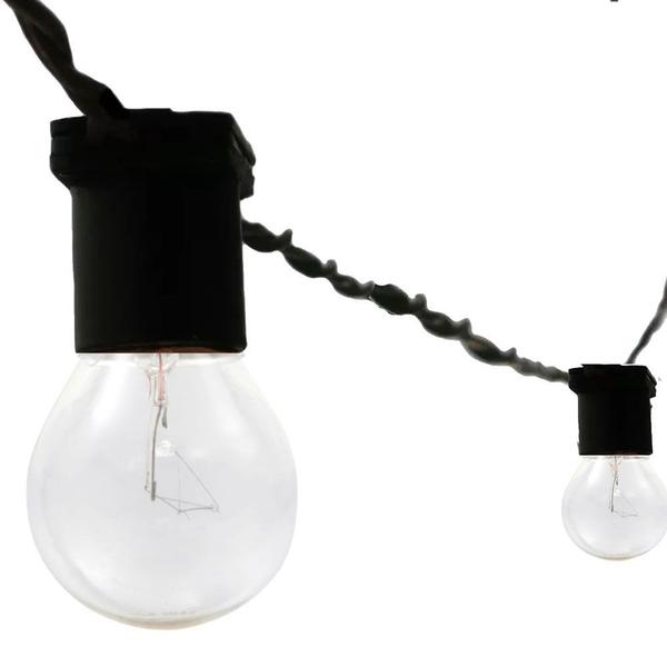 Imagem de Fio de Luz 50cm Preto 20M Com Lampada Transparente 220v