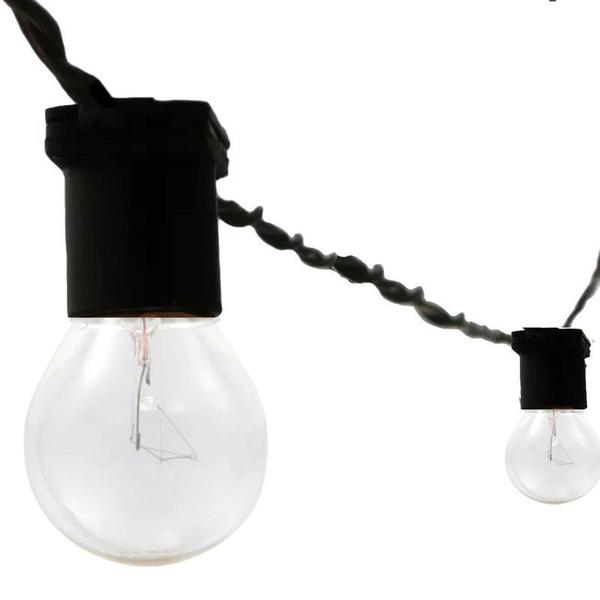 Imagem de Fio de Luz Lampadas Preto 55m Pra Iluminação Com Plug