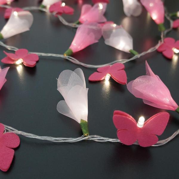 Imagem de Fio De Luz Luz Fada Borboletas E Flores Rosa E Pink Bivolt