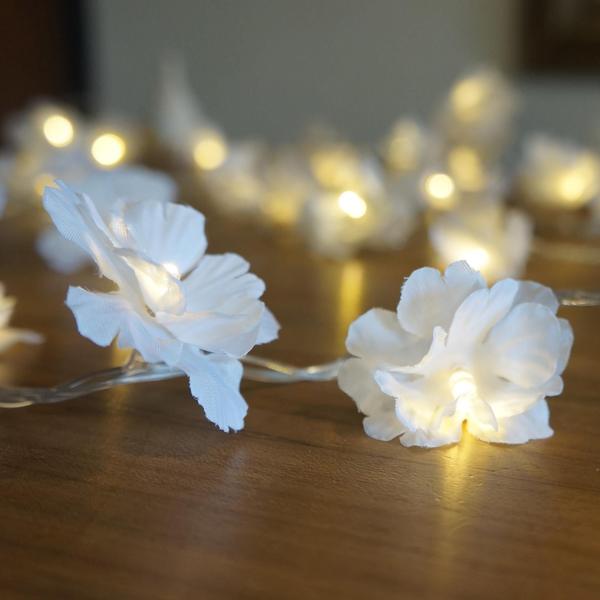 Imagem de Fio De Luz Luz Fada Flores Cerejeira Brancas 50 Leds Bivolt