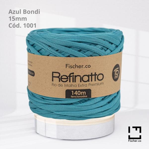 Imagem de Fio de Malha Extra Premium Refinatto Fischer 15mm 140mts Cód 1001 Azul Bondi