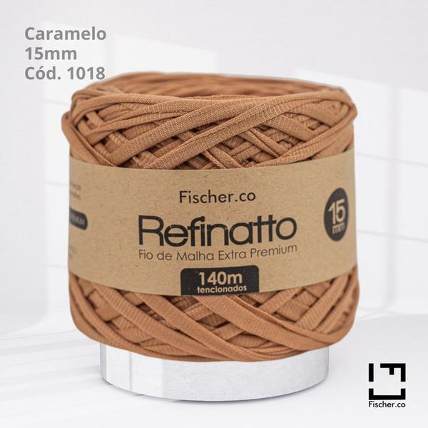 Imagem de Fio de Malha Extra Premium Refinatto Fischer 15mm 140mts Cód 1018 Caramelo