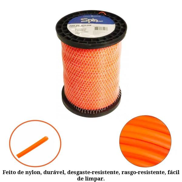 Imagem de Fio De Nylon 1,80Mm Redondo Para Roçadeira E Aparador 690Mts