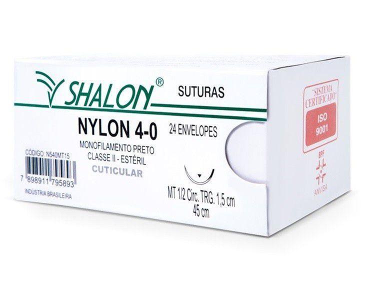 Imagem de Fio de Nylon 4-0 Com Agulha Triangular de 2,0cm e 3/8 c/24 Shalon