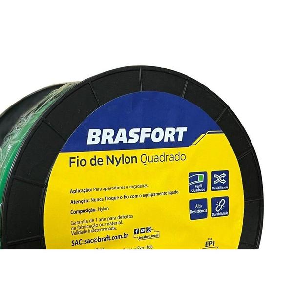 Imagem de Fio De Nylon Brasfort Quadrado 1,8Mm/338M 1Kg  9008