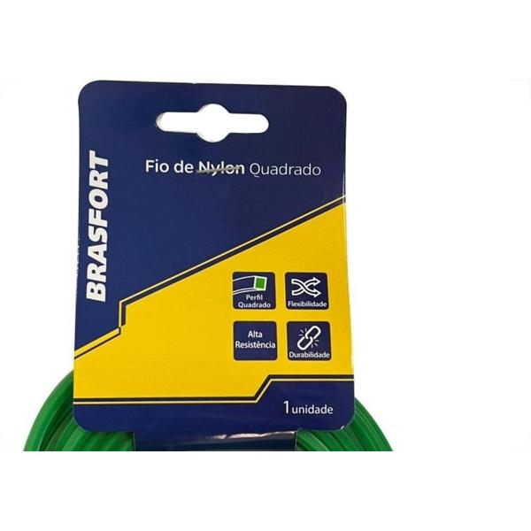 Imagem de Fio De Nylon Brasfort Quadrado 2,7Mm/ 10M 9005