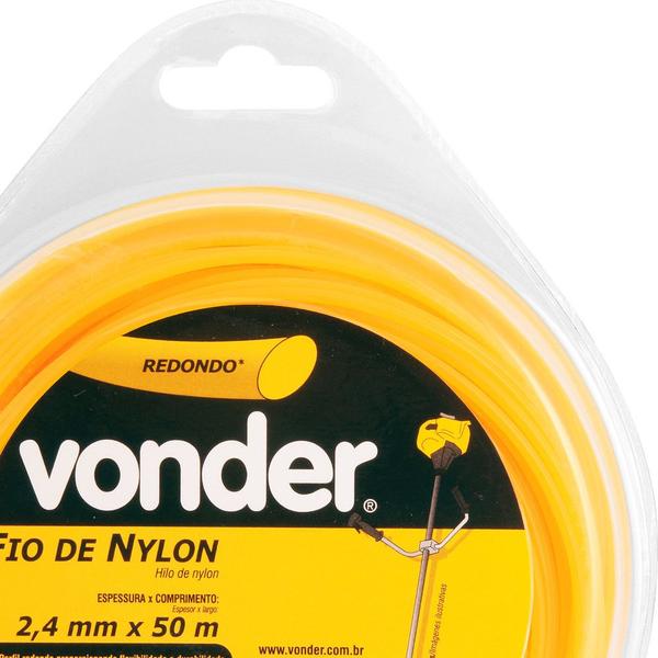 Imagem de Fio de nylon para roçadeira 2,4 mm x 50 metros - Vonder