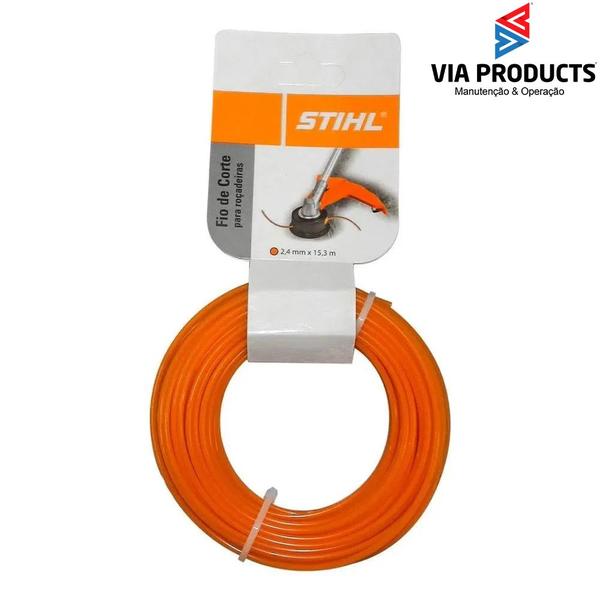 Imagem de Fio De Nylon Stihl Laranja 2,4mm X 15m Redondo