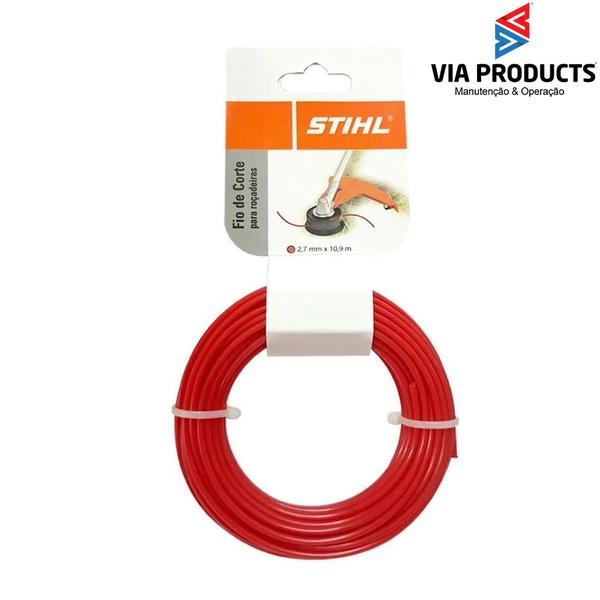 Imagem de Fio De Nylon Stihl Vermelho 2,7mm X 10,9m Redondo