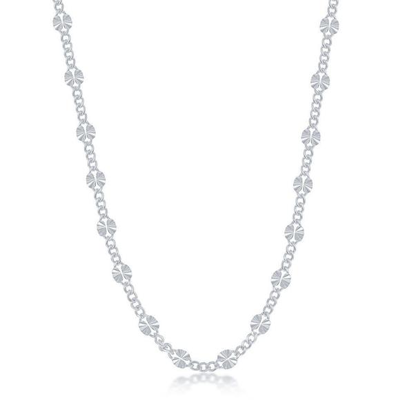 Fio de Prata Esterlina e Corrente de Disco de Corte de Diamante, 20 - Classic Imagem de Fio de Prata Esterlina e Corrente de Disco de Corte de Diamante, 20