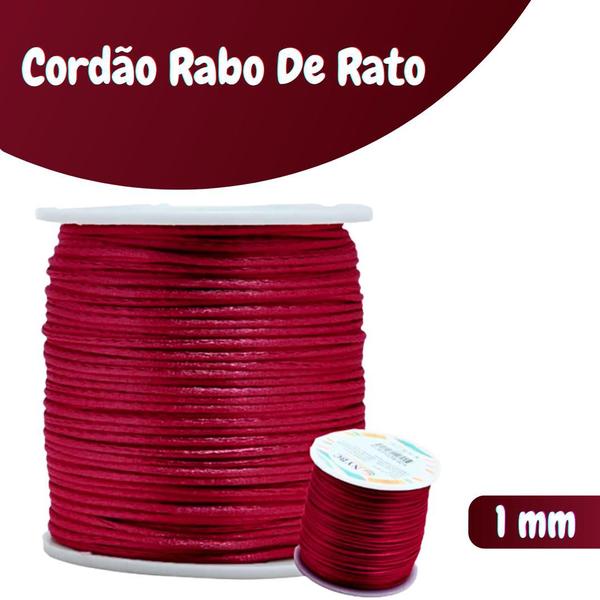 Imagem de Fio De Seda Beterraba - Cordão Rabo De Rato 1mm - Nybc