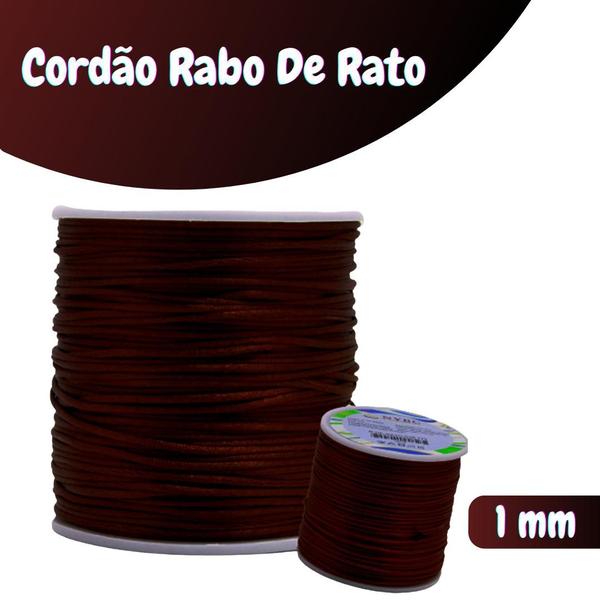 Imagem de Fio De Seda Marrom Café - Cordão Rabo De Rato 1mm - Nybc