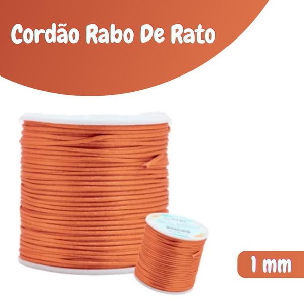 Imagem de Fio De Seda Salmão Escuro - Cordão Rabo De Rato 1mm - Nybc