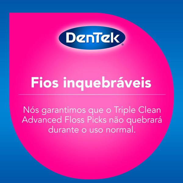 Imagem de Fio Dental Dentek Floss Picks Triple Clean Advanced com 90 unidades