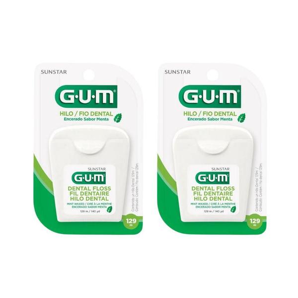 Fio Dental Gum 129M Menta - Kit Com 2Un - Sunstar Gum Imagem de Fio Dental Gum 129M Menta - Kit Com 2Un