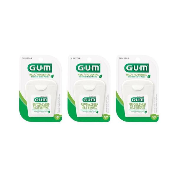 Imagem de Fio Dental Gum 129M Menta - Kit Com 3Un