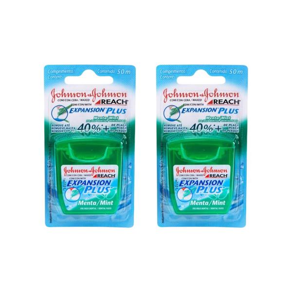 Imagem de Fio Dental Johnsons Reach 50M Menta - Kit C/ 2un