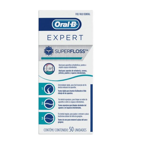 Imagem de Fio Dental Oral-B Expert SuperFloss 50 Unidades