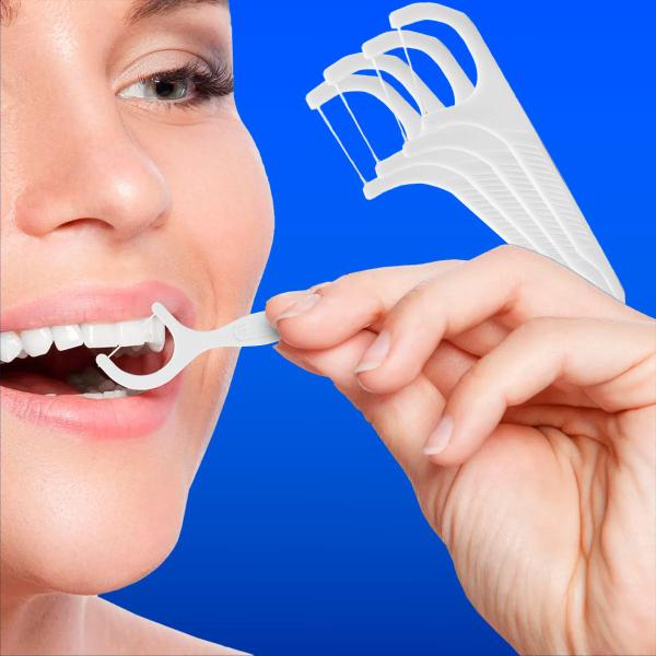 Imagem de Fio Dental Palito Flosser Higiene Bucal Descartável 88 Pcs