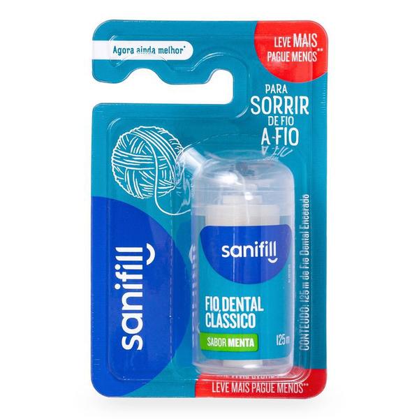 Imagem de Fio Dental Sanifill Clássico Sabor Menta 125M Leve Mais Pague Menos