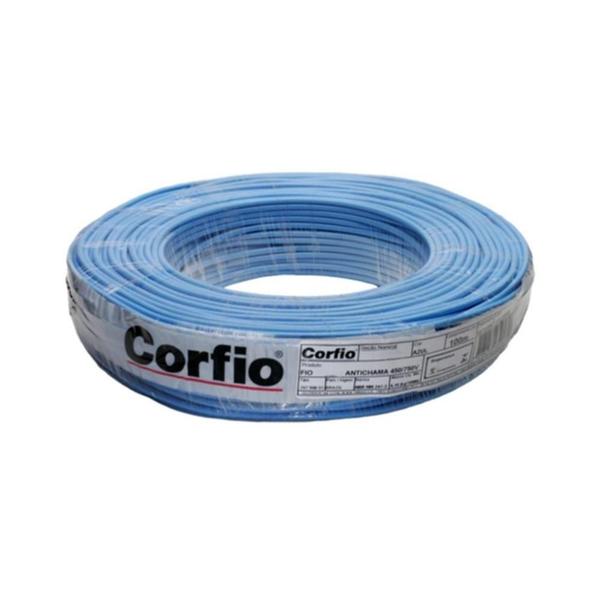 Fio Elétrico Flexível Corfio 750v 2,5mm Rolo 100mm Azul Cabo Imagem de Fio Elétrico Flexível Corfio 750v 2,5mm Rolo 100mm Azul Cabo
