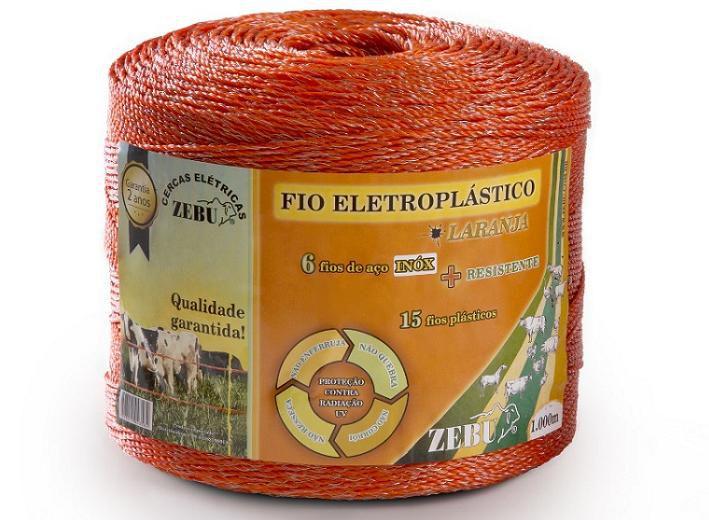 Imagem de Fio eletroplastico laranja 1000m para cerca eletrica zebu 3138-0