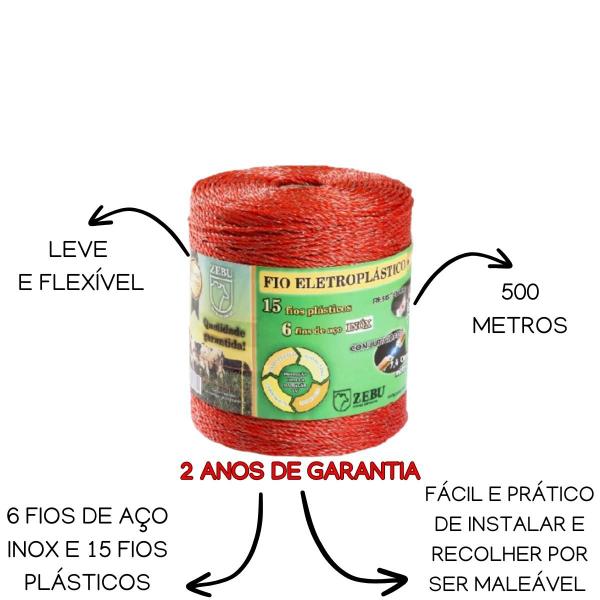 Imagem de Fio eletroplastico laranja 500m para cerca eletrica zebu 2137-7