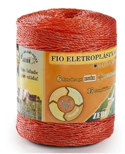 Imagem de Fio eletroplastico laranja 500m zebu super resistente para cerca elétrica