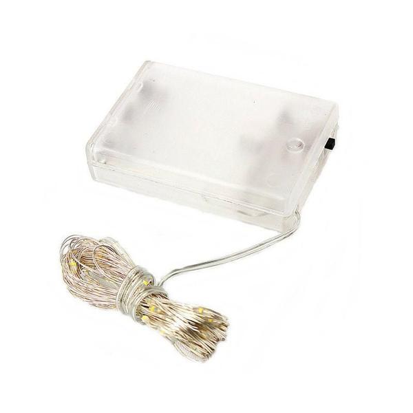 Imagem de Fio Fada Cobre Branco Quente Luz Natal 10M 100 Leds Pilha