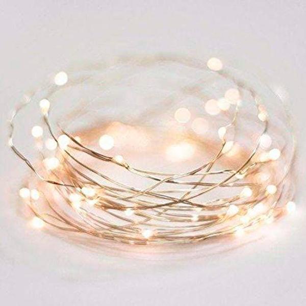 Fio Fada Cordão De Led 10m 100 Leds Fixo Pilha Branco Frio - Amana Store Imagem de Fio Fada Cordão De Led 10m 100 Leds Fixo Pilha Branco Frio