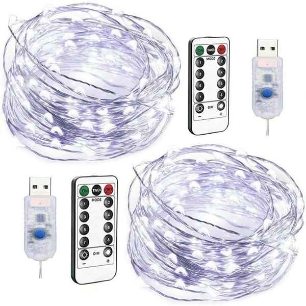 Imagem de Fio Fadas 100 Leds 10m Com Usb 8 Função Pisca