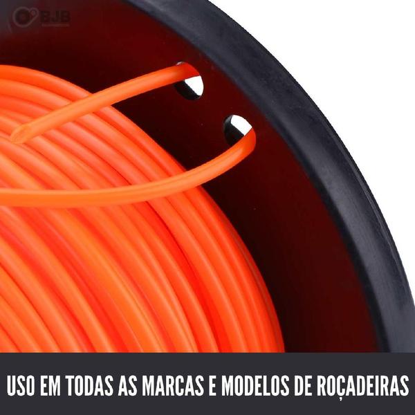 Imagem de Fio Nylon 2Kg 3Mm Roçadeira Quadrado Para Garthen Resistente