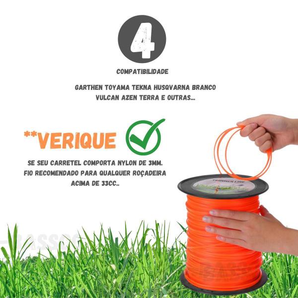 Fio Nylon 2Kg 3Mm Roçadeira Quadrado Para Vulcan Resistente - Loja Buy Buy Imagem de Fio Nylon 2Kg 3Mm Roçadeira Quadrado Para Vulcan Resistente