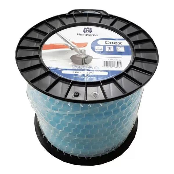 Imagem de Fio Nylon COEX 3,0mm Redondo Azul Rolo 251 Metros Husqvarna