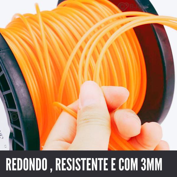 Imagem de Fio Nylon Roçadeira Redondo 3Mm Vulcan Branco Stihl Toyam