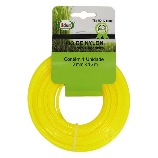 Imagem de Fio Para Roçadeira Nylon Redondo 3mm Para Jardinagem 15 Metros