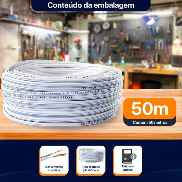 Imagem de Fio Paralelo 2 x 1mm 18 Awg Home Theater 50 Metros Technoise