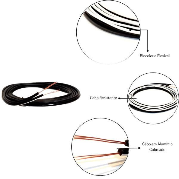 Fio Paralelo 2x0,50mm Instalaçao Alto Falante Fio Resistente Flexivel em Aluminio Cobreado Preto - 20 Metros - UNIQ CABLE Imagem de Fio Paralelo 2x0,50mm Instalaçao Alto Falante Fio Resistente Flexivel em Aluminio Cobreado Preto - 20 Metros