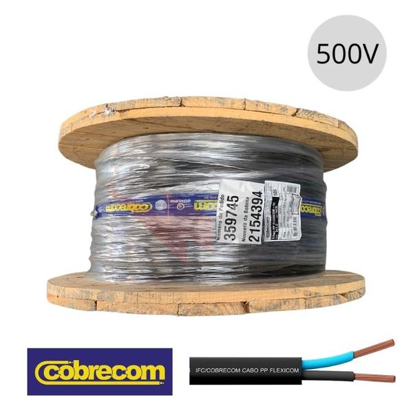 Fio Pp Cabo Flexível Para Extensão 2x1,50mm Com 15 Metros - cobrecom Imagem de Fio Pp Cabo Flexível Para Extensão 2x1,50mm Com 15 Metros