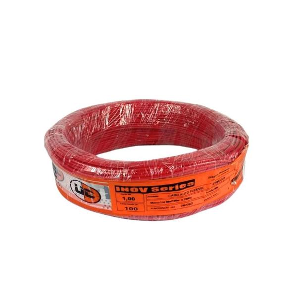Fio Rolo Cabo Força Flexível 100 Metros Vermelho Uniq Cable Imagem de Fio Rolo Cabo Força Flexível 100 Metros Vermelho Uniq Cable