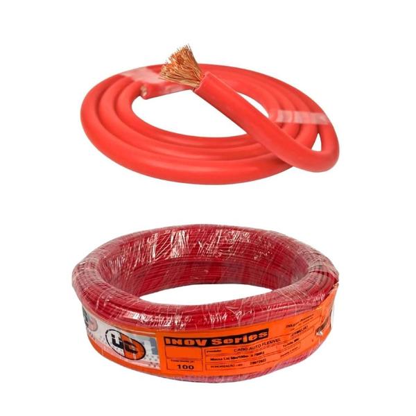 Fio Rolo Cabo Força Flexível 100 Metros Vermelho Uniq Cable Imagem de Fio Rolo Cabo Força Flexível 100 Metros Vermelho Uniq Cable